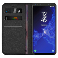 DISTRAKTED Leather flip Case for Samsung Galaxy S9 Plus - Black