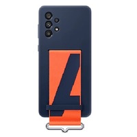 Samsung Silicone Cover with Strap for Samsung Galaxy A73 5G - Navy