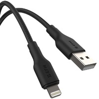EFM USB-A to Lightning Braided Power and Data 1M Cable Tested to withstand 20000 Plus bends - Black