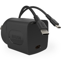 EFM 35W Wall Charger With 1.2M Type-C Braided Type-C Cable - Black