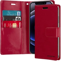 Goospery Mercury Blue Moon Diary iPhone 12 Pro Max 6.7inch Case  - Wine