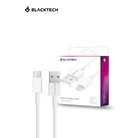 BLACKTECH USB-A To MICRO-USB Fast Charging Cable 200cm - White
