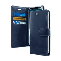 Goospery Bluemoon Diary Samsung Galaxy S22 Ultra Phone Case - Navy