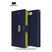 Goospery Mercury Rich Diary Case For Samsung Galaxy S24 Ultra  - Navy