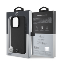Mercedes-Benz HC iPhone 16 Pro Max TEXTURED AND PLAIN LEATHER (MagSafe Compatible) - Black