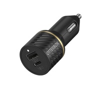 OtterBox Dual Port Car Charger  - USB-C/USB-A  Fast Charge  - Black