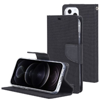 Goospery Canvas Diary Case for Apple iPhone 13 Pro - Black