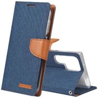 Goospery Canvas Case for Samsung Galaxy S23 Plus - Navy/Camel