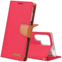 Goospery Canvas Case for Samsung Galaxy S23 Plus - Red/Camel