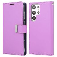 Goospery Rich Diary Case for Samsung Galaxy S23 Ultra - Purple/Navy