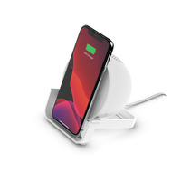 Belkin BOOSTCHARGE 10W Wireless Charging Stand and Speaker - Universally compatible - White