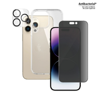 PanzerGlass Bundle Privacy Screen Protector Case Camera Lens Protector for Apple iPhone 15 Pro Max