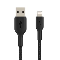 Belkin BoostCharge Lightning to USB-A Braided Cable  1m - For Apple Devices - Black 