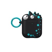 Case-Mate CreaturePod Case for Air Pods with Neck Strap - Spike Harmless Case (Black)
