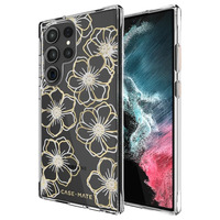 Case-Mate Floral Gems Antimicrobial Case - For Samsung Galaxy S23 Ultra - Clear/ Gold