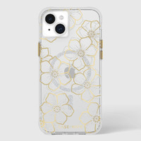 Case-Mate Floral Gems MagSafe Case for iPhone 15 Plus - Gold/Clear