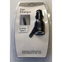 Car Mobile Charger Type C Charger with Cable - Black