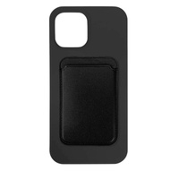 Cleanskin Silicon Case with Magnetic Card Holder - For iPhone 13 6.1" - Black