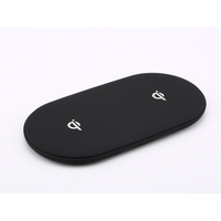 Cleanskin 10W Wireless Charge Dual Pad - With Qi Certification - Black
