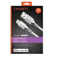 Cygnett Armoured Lightning to USB-A Cable (3M) - White 