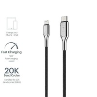 Cygnett Armoured Lightning to USB-C Cable (1M) - Black