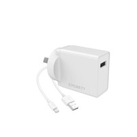 Cygnett PowerPlus 12W Wall Charger + Lightning to USB-A Cable (1.5M) - White