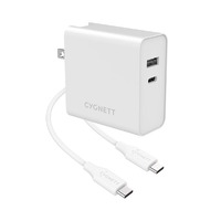 Cygnett PowerPlus 60W Dual Wall Charger (USB-A & USB-C) + USB-C to USB-C Cable (1.5M) + Travel Adapters - White 