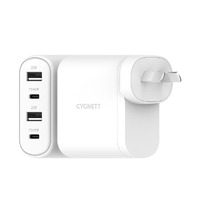 Cygnett PowerPlus 45W Multiport Wall Charger AU - White 