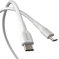 EFM USB-C to USB-C Braided Power and Data 1M Cable Tested to withstand 20000+ bends - White