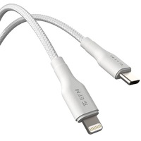 EFM Type-C to Lightning Braided Power and Data 1M Cable Tested to withstand 20000 Plus bends - White