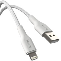 EFM USB-A to Lightning Braided Power and Data 1M Cable Tested to withstand 20000 Plus bends - White