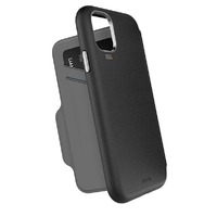 EFM Monaco Leather Wallet Case Armour with D3O 5G Signal Plus - For iPhone 12 Pro Max 6.7" - Black/Space Grey