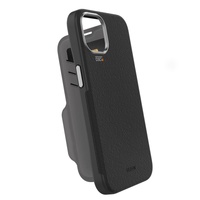 EFM Monaco Leather WalletD3O 5G Signal Plus For iPhone 13 - Black/Space Grey