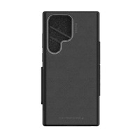 EFM Monaco Case Armour with ELeather and D3O 5G Signal Plus Technology - For Samsung Galaxy S23 Ultra - Black/Space Grey