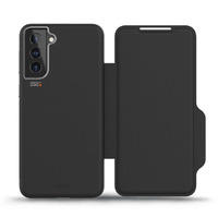 EFM Monaco D3O 5G Signal Plus Leather Wallet Case Armour suits for Samsung Galaxy S21 - Black/Space