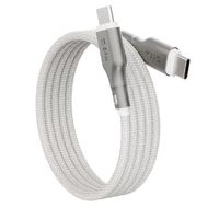 EFM Mag-Coil USB-C to USB-C Cable with Magnetic Self-Coiling Cable Management 1M - White