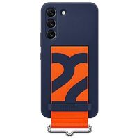 Samsung Silicone Cover with Strap for Samsung Galaxy S22 - Navy