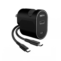 EFM 30W Dual Port Wall Charger - With Type C to Type C Cable 1M
