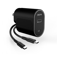 EFM 60W Dual Port Wall Charger - With Type C to Type C Cable 1M