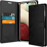 Goospery Bluemoon Diary Case for Samsung Galaxy A12 - Black