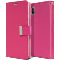 Goospery Rich Diary Case for Apple iPhone Xs Max - Hot Pink/Pink