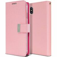 Goospery Rich Diary Case for Apple iPhone Xs Max - Pink/Hot Pink