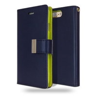 Goospery Rich Diary Samsung Galaxy S23 Ultra - Navy/Lime