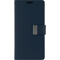 Goospery Rich Diary Case for Samsung Galaxy S9 - Navy Blue