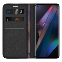 OPPO FIND X3 PRO BOOK STYLE COLOUR SIDE FLIP CASE - BLACK