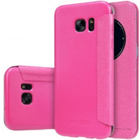 Samsung Galaxy S7 EDGE Sparkle Leather Case - Pink