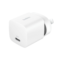 Belkin BoostCharge 30W Wall Charger & USB-C Cable With USB-C Output & 1m USB-C to USB-C Cable - White