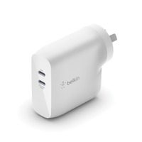 Belkin BOOSTCHARGE Dual USB-C GaN Wall Charger 68W - Universally compatible - White 