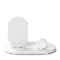 Belkin 3-in-1 Wireless Charger  - With 10W Stand & Pad for Apple Watch & Airpods Pro - White